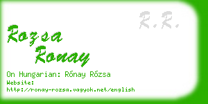rozsa ronay business card